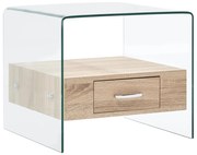 vidaXL Salontafel met lade 50x50x45 cm gehard glas