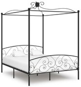 vidaXL Hemelbedframe metaal zwart 160x200 cm