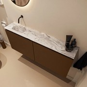 Mondiaz Ture DLux toiletmeubel 120cm rust met wastafel glace links zonder kraangat