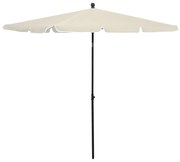 vidaXL Parasol met paal 210x140 cm zandkleurig