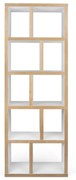 TemaHome Berlin Smalle Roomdivider 10-vaks Wit Met Hout - 70x34x198cm.