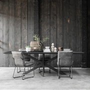 DTP Home Timeless Black Eettafel Zwart Teak Met Kruispoot 210 Cm - 210 X 100cm.