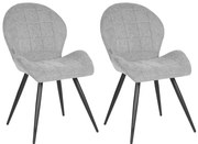 LABEL51 Eetkamerstoelen 2 st Sil 51x64x87 cm weefstof zinkkleurig