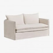 Grace 2-zitsbank In Linnen En Katoen Stof Beige - Sklum