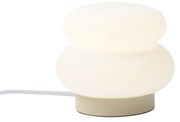 Japandi tafellamp beige met opaal glas 15cm - Kumo