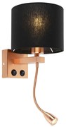 LED Art Deco wandlamp koper met zwarte kap - Brescia Modern, Art Deco E27 rond Binnenverlichting Lamp