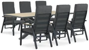 Tuinset 6 personen 215 cm Aluminium Grijs Lifestyle Garden Furniture Marseille/Palermo