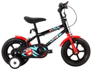 vidaXL Kinderfiets 12 inch zwart en rood