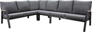 Montenegro hoek loungeset 4 delig antraciet aluminium