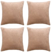 vidaXL Kussenhoezen 4 st 40x40 cm stof beige