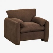 Serra Gestoffeerde Fauteuil Corduroy Bruin - Sklum