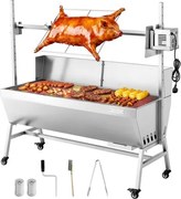 VEVOR Rotisserie Grill 38 W Speenvarken Grill Lam Grill Houtskool Grill (1218 mm Grilllengte) met 60 kg draagvermogen & wielen & 4-voudige hoogteverstelling & beschermhoes, elektrische grillset voor kamperen