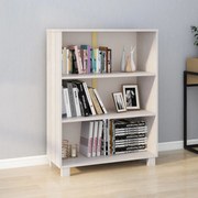 vidaXL Boekenkast 85x35x112 cm massief grenenhout wit