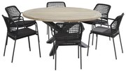 Louvre Barista dining tuinset 160 cm rond 7 delig antraciet Taste 4SO