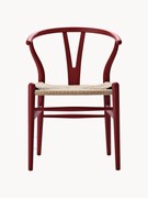 Houten stoel CH24 met handgevlochten zitvlak