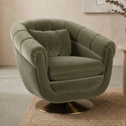 Dutchbone Member Draaibare Vintage Fauteuil Olijf