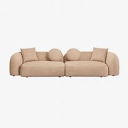 Modulaire 2-delige Bank In Chenille Coco Dikke Chenille Stof Latte Bruin - Sklum