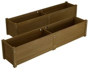 vidaXL Plantenbakken verhoogd 2 st 150x31x31 cm grenenhout honingbruin