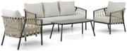 Stoel en Bank Loungeset 5 personen Aluminium/rope Grijs  Lifestyle Garden Furniture Feraro