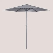 Parasol Ø235 Cm In Stof En Aluminium Jaden Grijs – Antraciet - Sklum