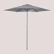 Parasol Ø235 Cm In Stof En Aluminium Jaden Grijs – Antraciet - Sklum