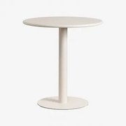 Ronde Metalen Tuintafel (ø70 Cm) Mizzi Tapioca Beige - Sklum