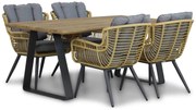 Tuinset 4 personen 180 cm Wicker/Aluminium/wicker Taupe Coco Azzano/Palta