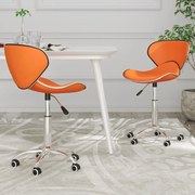 vidaXL Eetkamerstoelen 2 st draaibaar kunstleer oranje