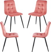 Set 4 Stuhl Fluwelen Stoelen