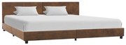 vidaXL Bedframe kunstsuède bruin 180x200 cm