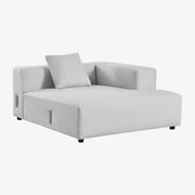 Rechter Chaise Longue Module Met Kussen Voor Modulaire Bank Bruna Stof Gris Glacial - Sklum