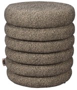 Dutchbone Fern Ronde Poef Beige Boucle Stof