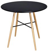 vidaXL Eettafel rond MDF zwart