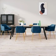 vidaXL Eetkamerstoelen 6 st fluweel blauw