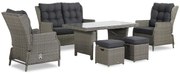 Loungeset tuin 6 personen Wicker Grijs  Garden Collections New Castle