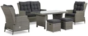 Loungeset tuin 6 personen Wicker Grijs  Garden Collections New Castle