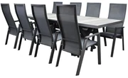 Nancy New Delhi dining tuinset uitschuifbaar 204-264x103xH74,5 cm 9 delig verstelbaar