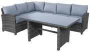 Lesli Living  Dining Hoek Loungeset - Jive Rock - Grijs - Wicker - Lesli Living