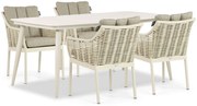 Tuinset 4 personen 180 cm Aluminium/Wicker Taupe Apple Bee Milou/Vienna
