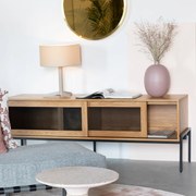 Zuiver Hardy Tv-meubel Met Schuifdeuren Eiken - 160x45x60cm.