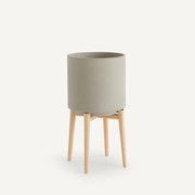 Bloempot op poot in hevea,  H58,5cm, Florian