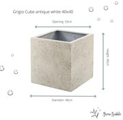 Pot Grigio Cube Antique White