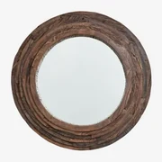 Ronde Wandspiegel Van Gerecycled Hout Ø90 Cm Malbork Gerecycled Hout - Sklum