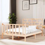 vidaXL Bedframe massief grenenhout 135x190 cm 4FT6 Double