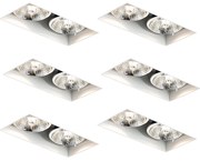 Set van 6 inbouwspots wit GU10 70mm 2-lichts trimless - Oneon Modern GU10 Binnenverlichting Lamp