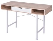 vidaXL bureau met 1 lade eiken en wit