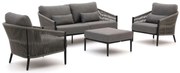 Stoel-bank loungeset Bellagio  | 4 personen | Loungeset Grijs | Aluminium | Kees Smit Tuinmeubelen