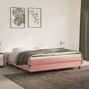 vidaXL Boxspringframe fluweel roze 160x200 cm