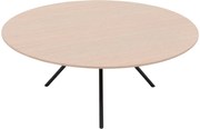 Goossens Salontafel Bo rond, hout eiken wit, modern design, 80 x 31 x 80 cm