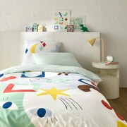 Bedset 50% recycled katoen, vierkante kussensloop, Olias